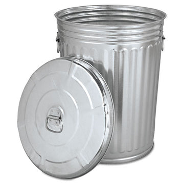 Magnolia Brush Pre-galvanized Trash Can With Lid, Round, Steel, 20 Gal, Gray freeshipping - TVN Wholesale